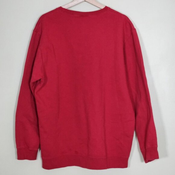 Levis Sweatshirt Men L Red Levi Staruss & Co Crewneck Print LS Fleece Preppy VTG - Picture 15 of 15